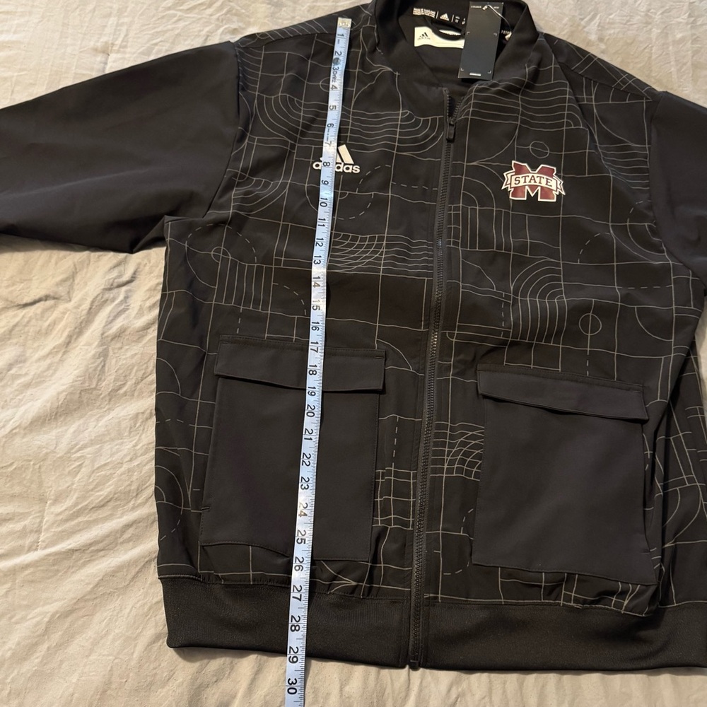 Adidas Jacket Featuring Mississippi State Logo Black And White Adult LT - Picture 7 of 8